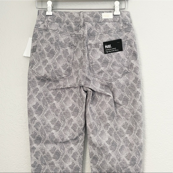 Nwt PAIGE Hoxton Slim Snakeskin Jeans Periscope Viper 26 - Picture 10 of 14